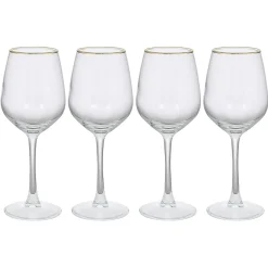Outlet Gifi Verre à vin transparent avec liseré doré x4