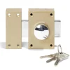 Gifi Quincaillerie^Verrou bouton fer et acier 11x8,6x7,9cm