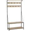 Gifi Rangement|Vestiaire et range chaussures en bois et métal noir WILLIAM